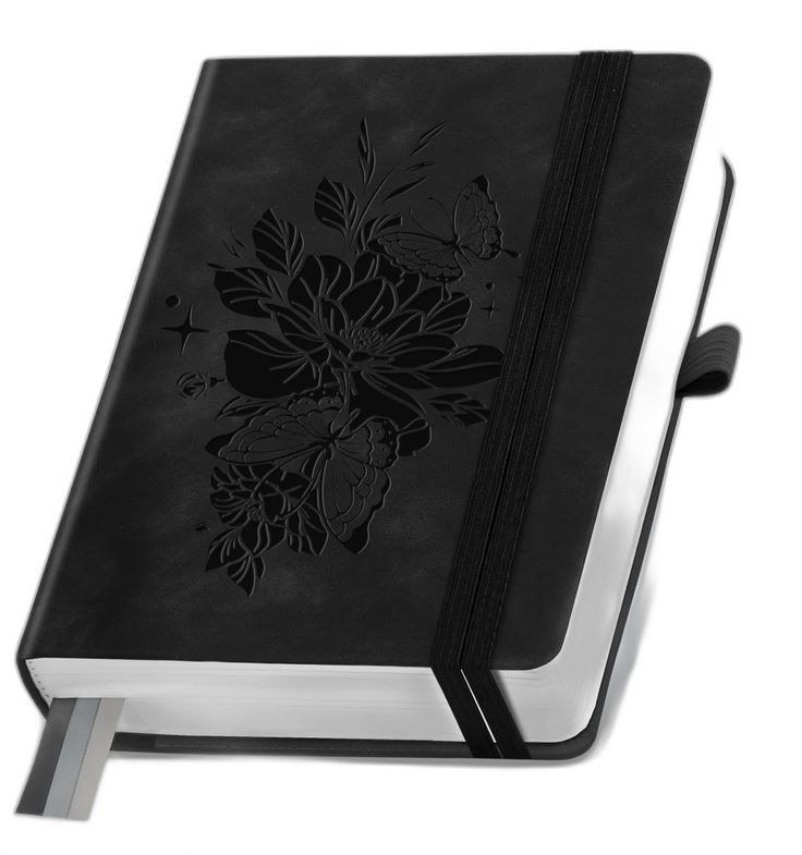 Elegant Black Embossed Journal Notebook