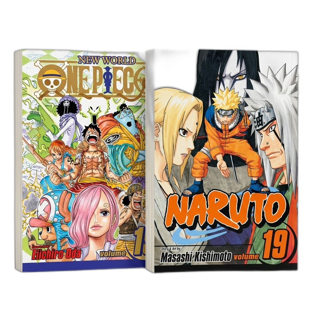 One Piece Vol 1 & Naruto Vol 19 Manga Set