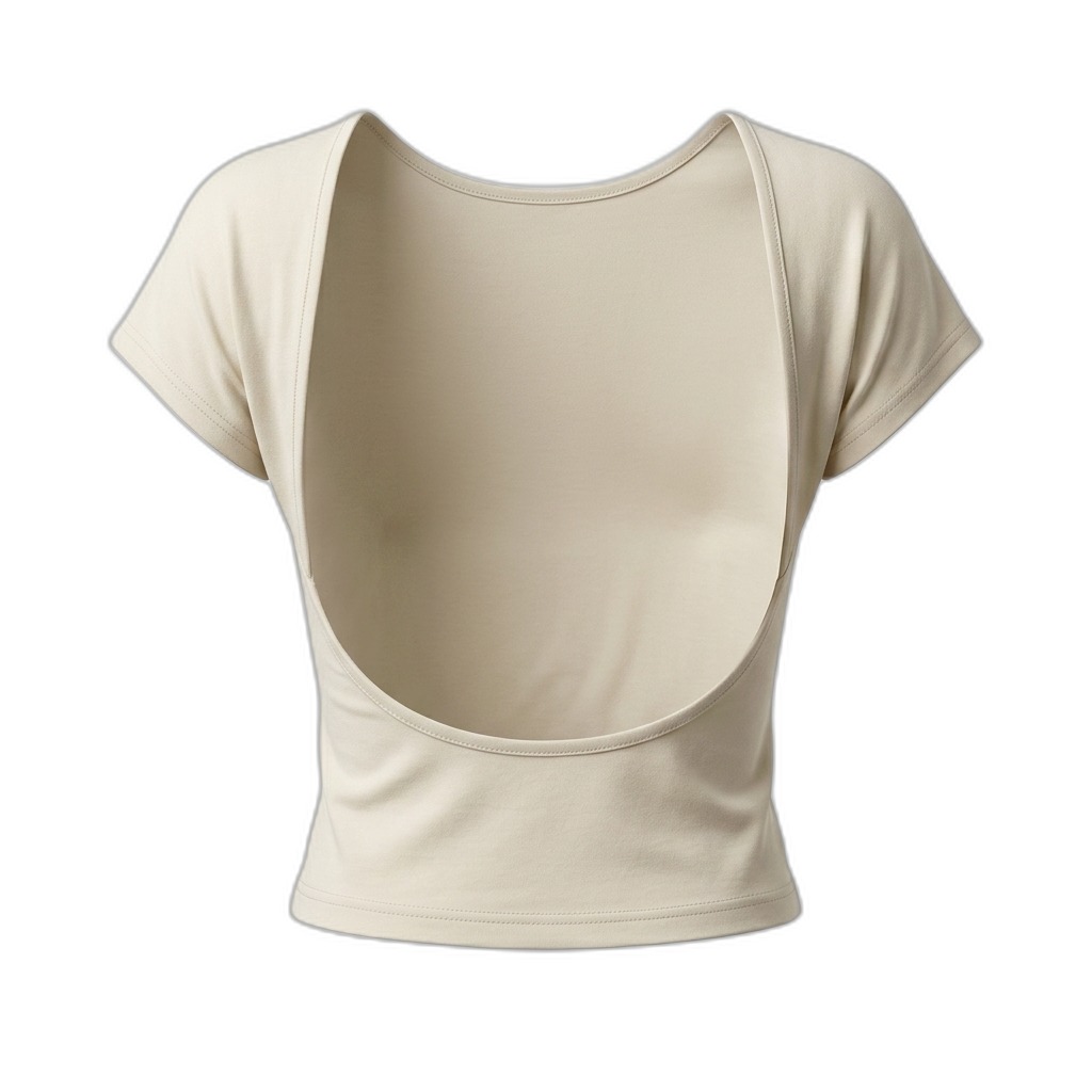 Women's Backless Short Sleeve Crop Top