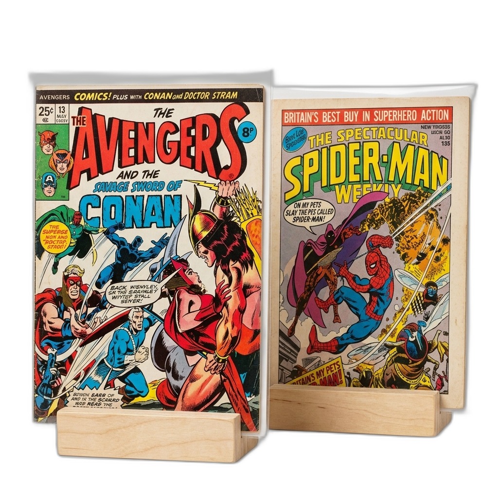 Wooden Comic Book Display Stand for Collectors