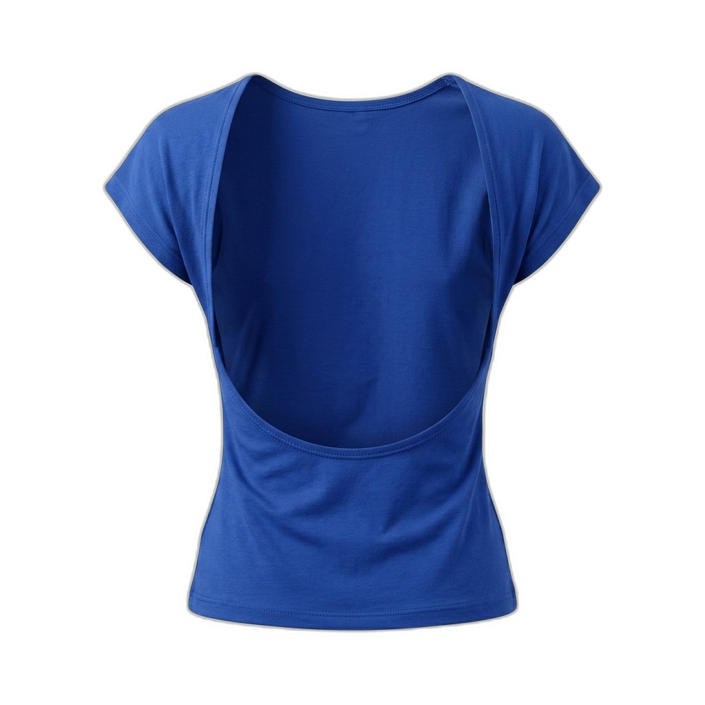 Women's Open Back Short Sleeve Top Blue