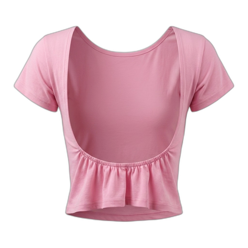 Pink Backless Crop Top for Women