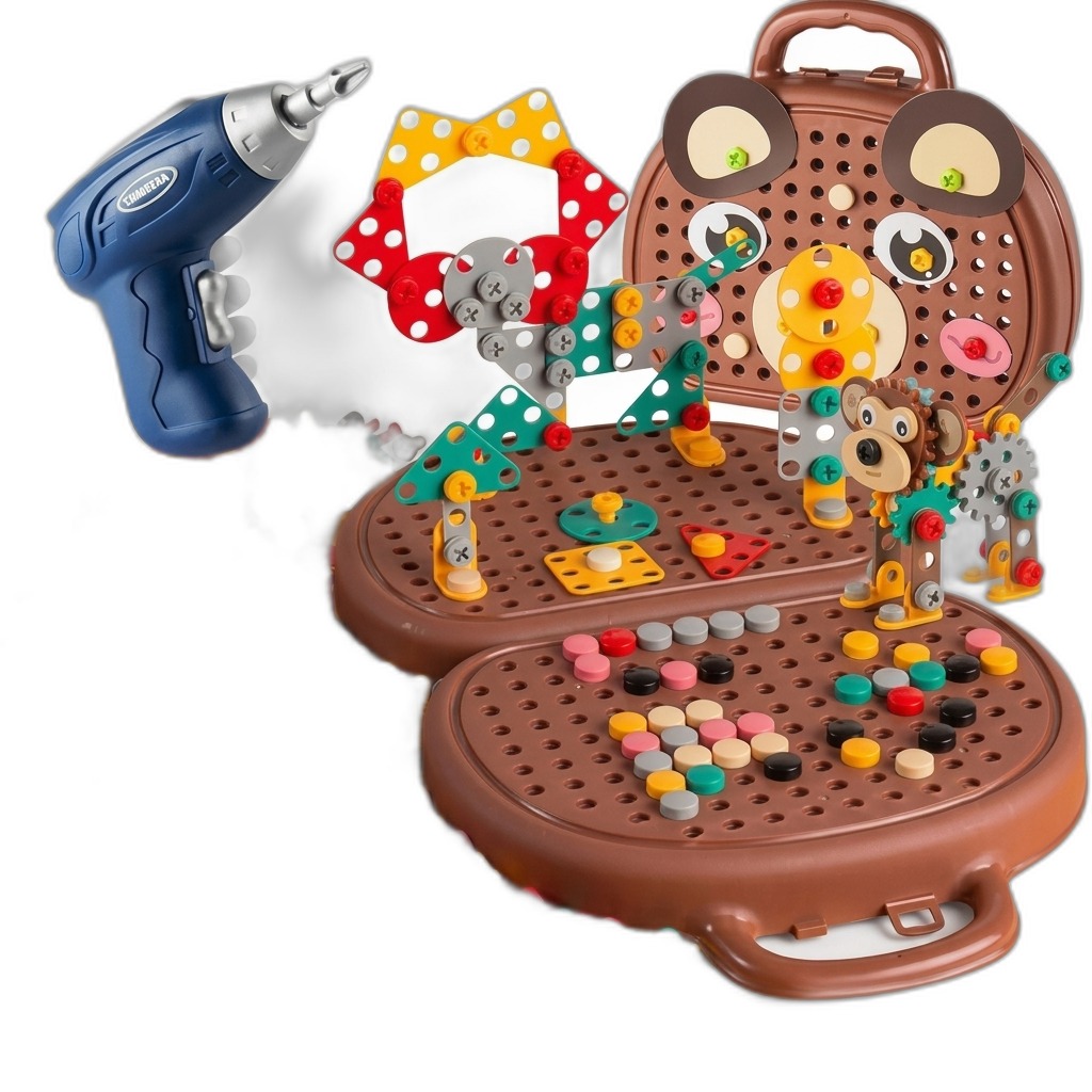 Kids' Electric Drill & Creative Building Toy Set