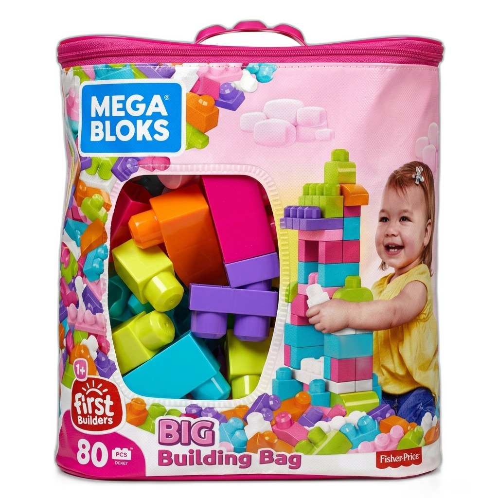 Mega Bloks First Builders Big Building Bag 80 Pcs