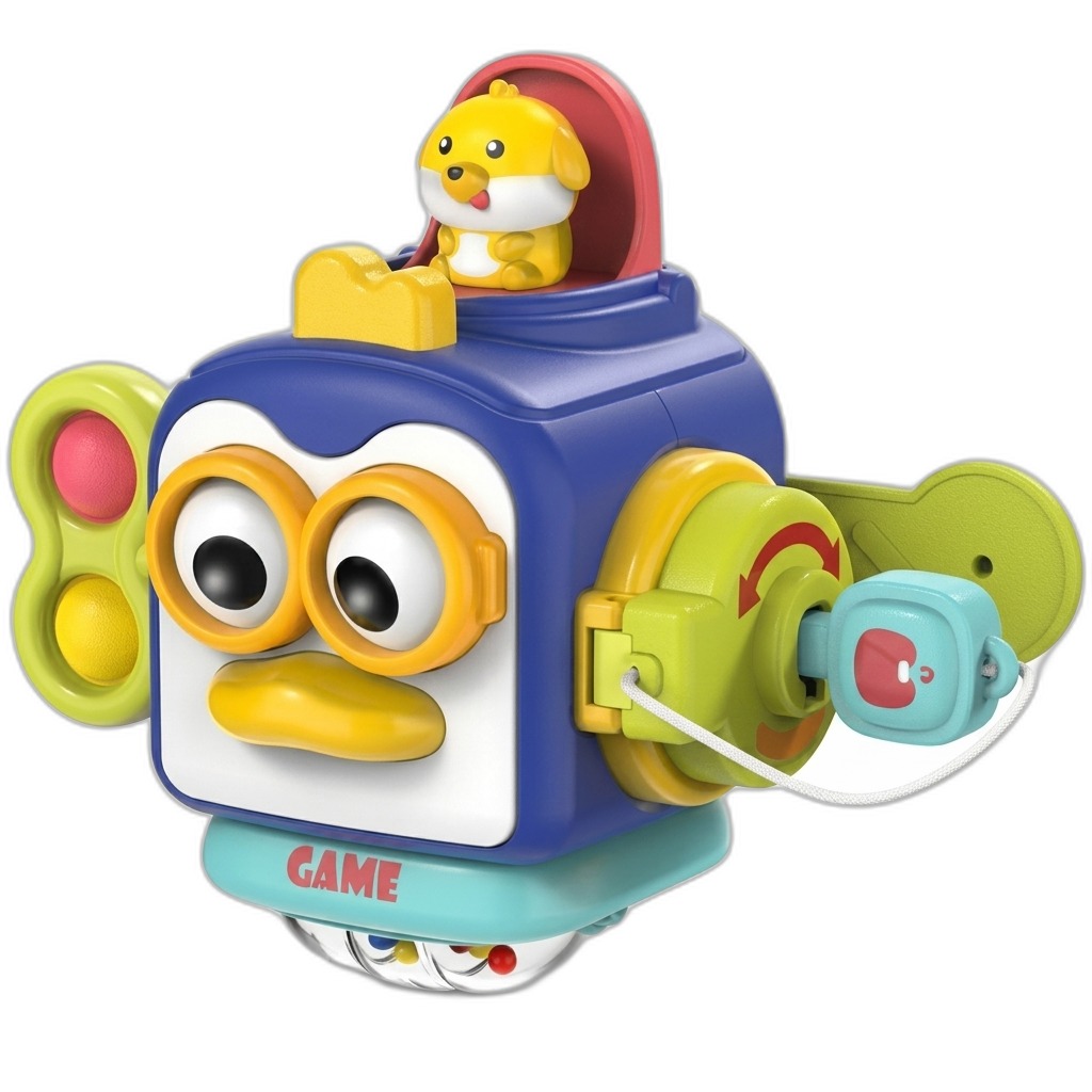 Interactive Penguin Activity Cube Toy for Babies