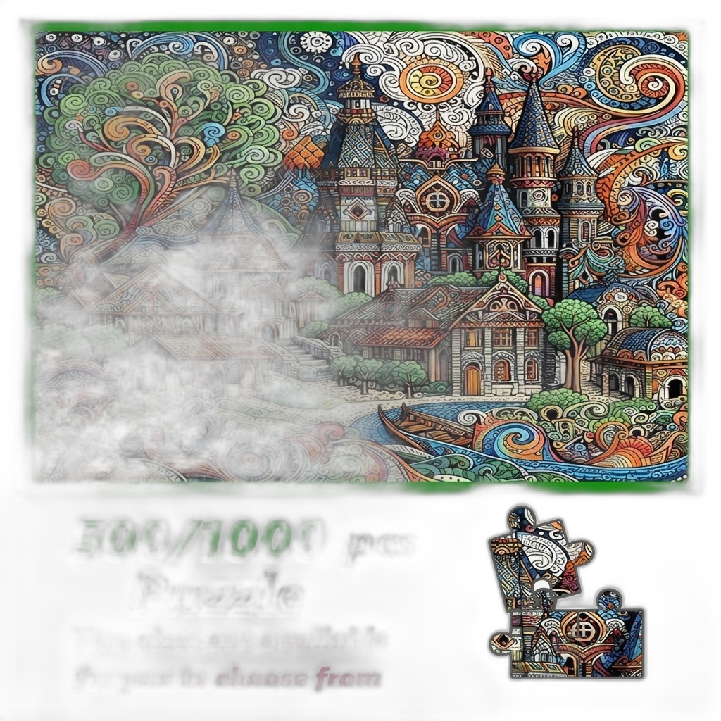 Intricate Fantasy City Jigsaw Puzzle 500/1000 Pcs