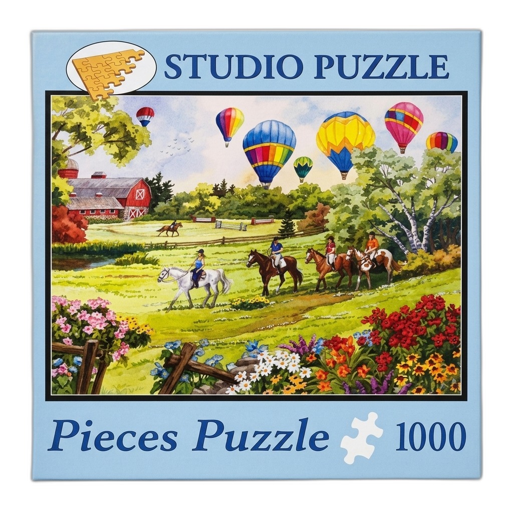 1000 Piece Studio Puzzle | Hot Air Balloons & Horses