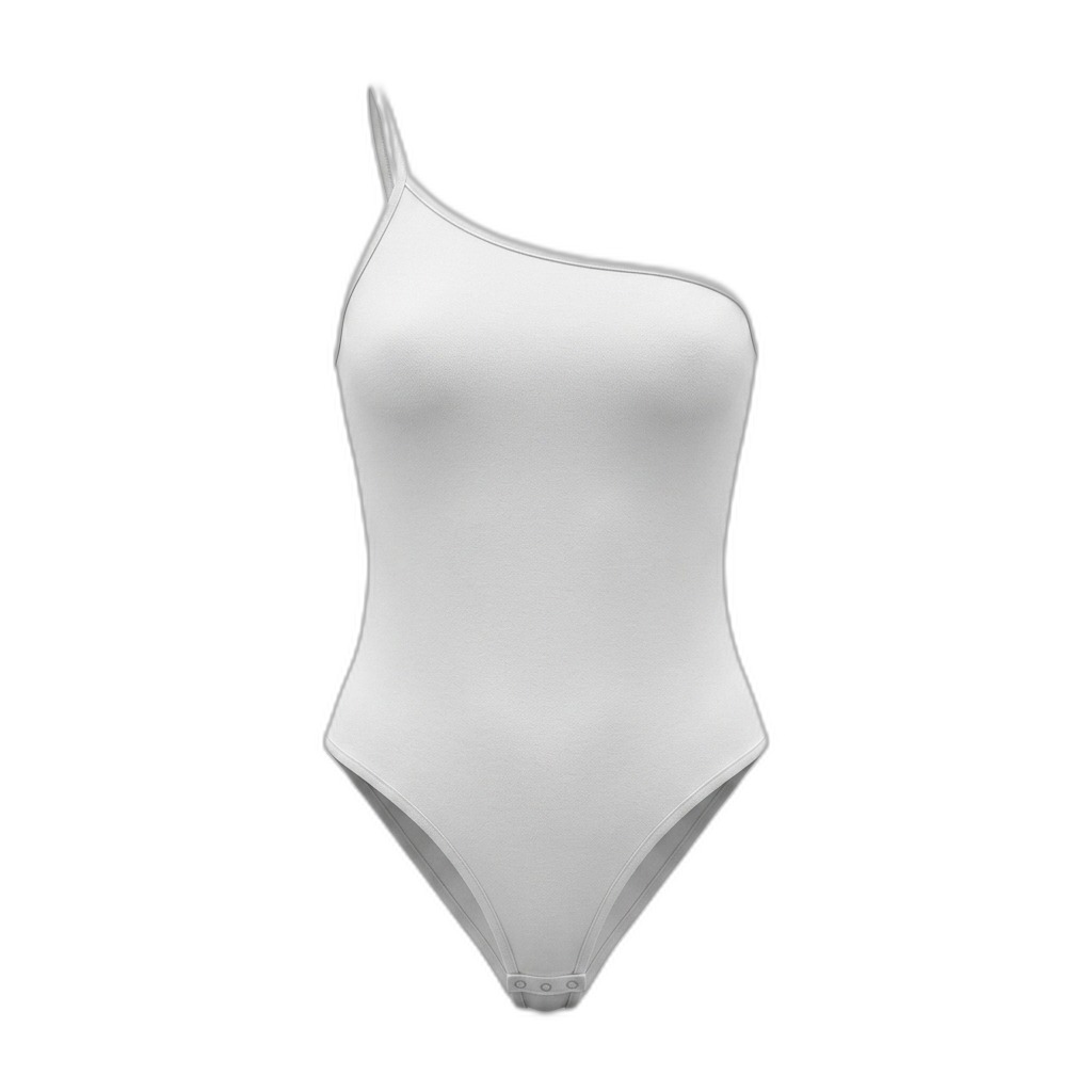 White One Shoulder Bodysuit for Women