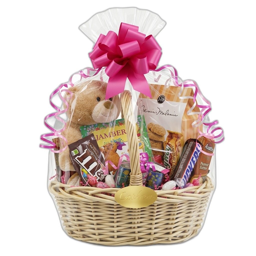 Celebration Gift Basket with Teddy Bear & Snacks