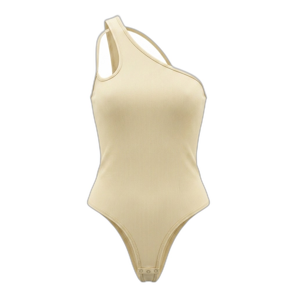 Women's One-Shoulder Ribbed Bodysuit