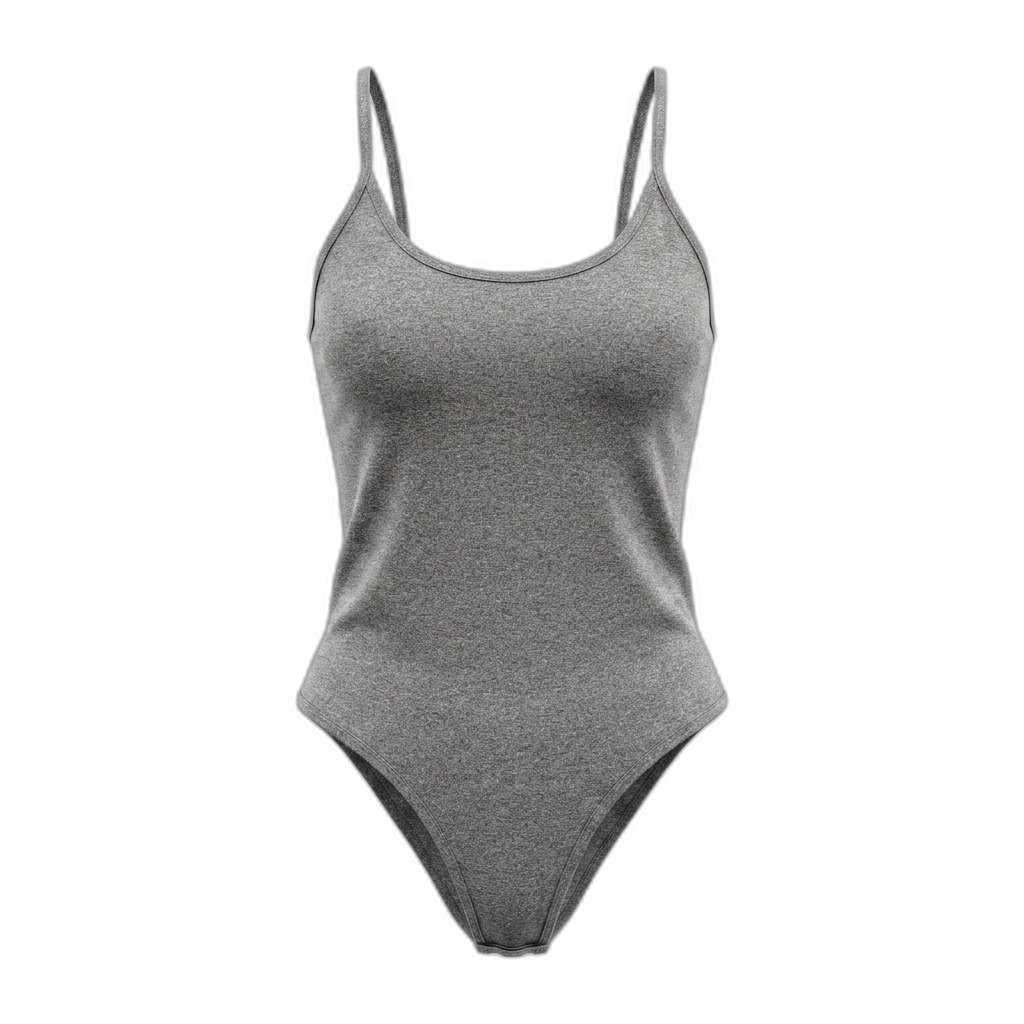Women's Grey Sleeveless Scoop Neck Bodysuit