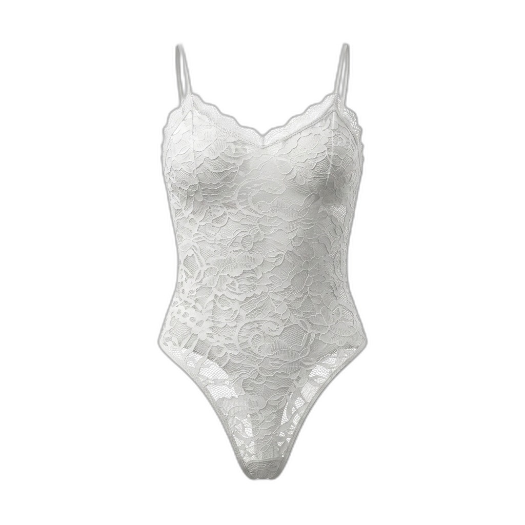 White Lace Bodysuit Lingerie for Women