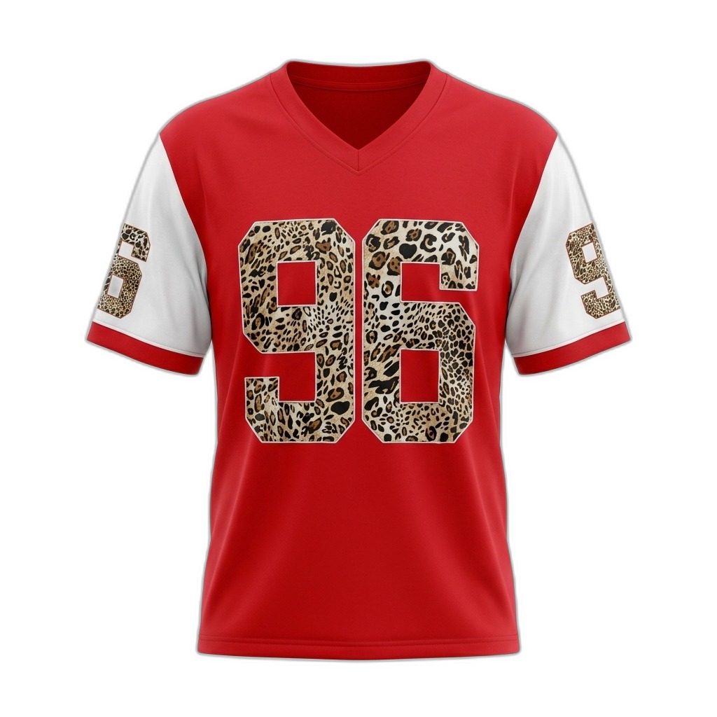 Men's Leopard Print 96 Jersey - Red & White