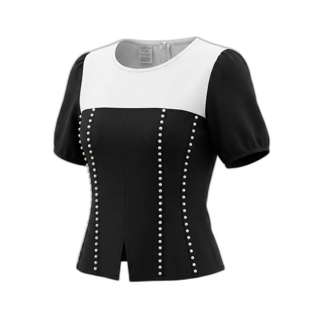 Black & White Pearl Top | Women's Fashion
