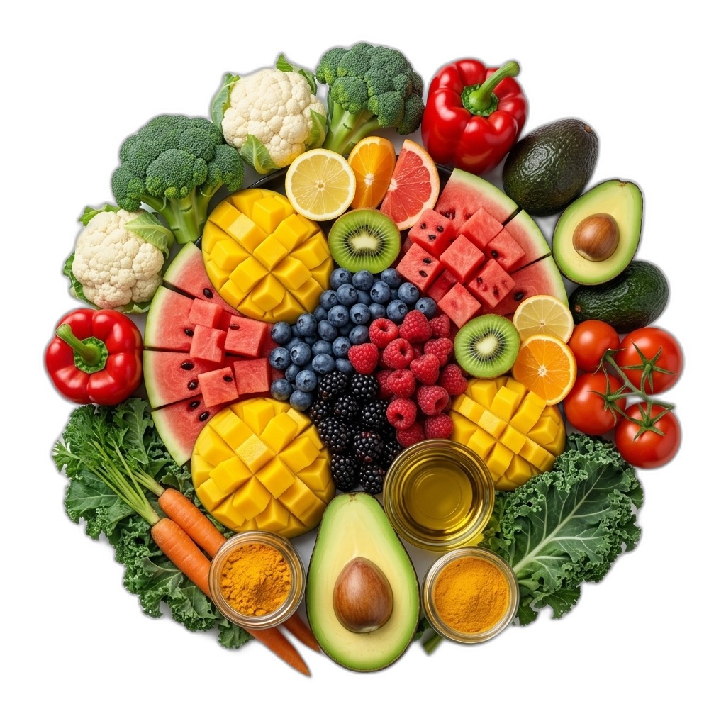 Vibrant Fresh Fruits & Vegetables Platter