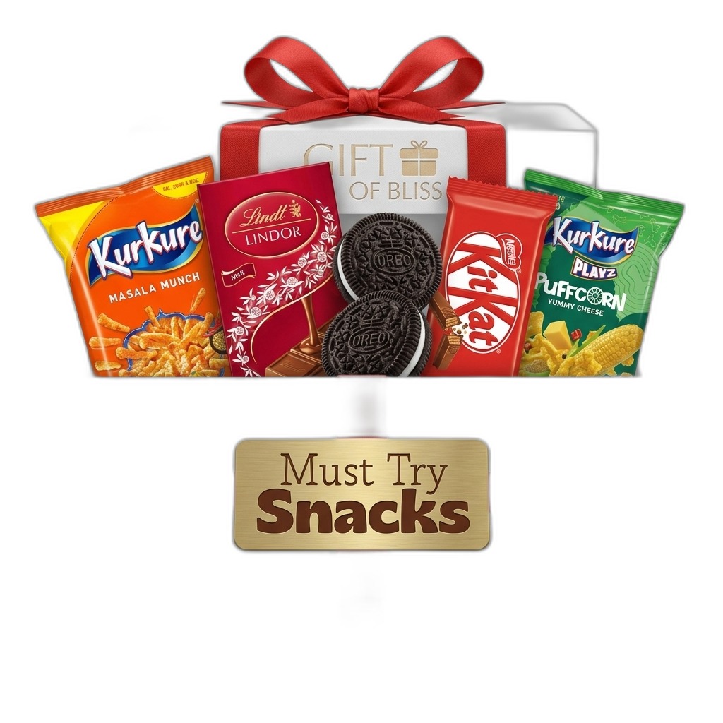 Snacks Gift Box | Kurkure, Lindt, Oreo, Kit Kat