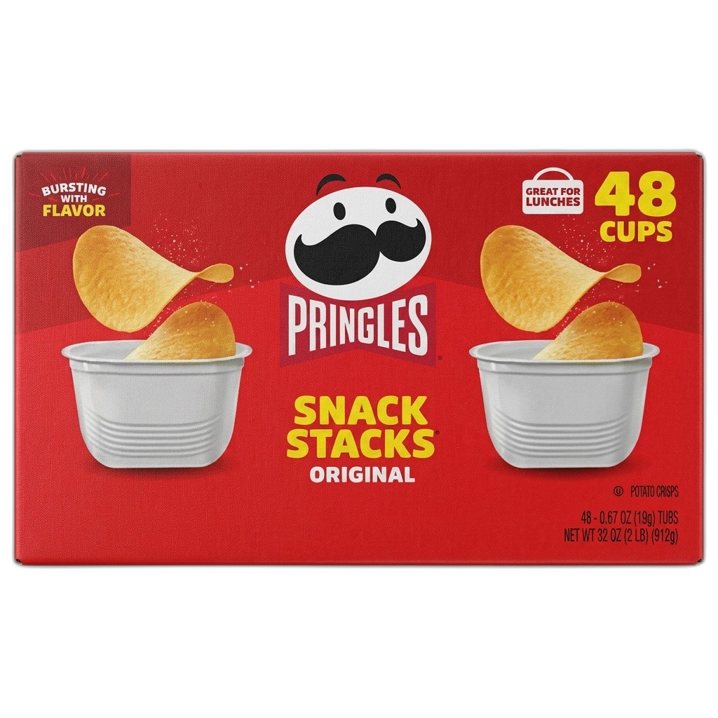 Pringles Snack Stacks Original Potato Crisps 48 Cups