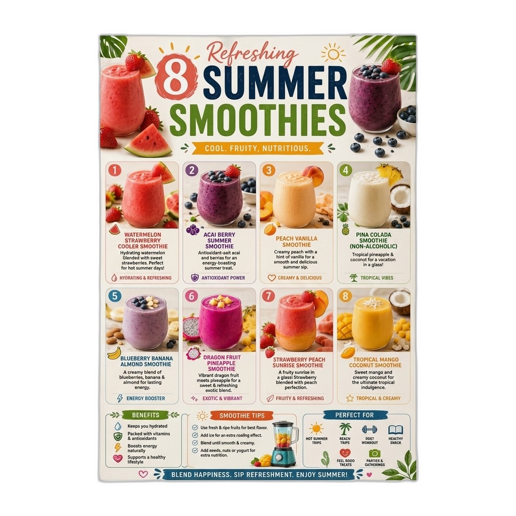 8 Refreshing Summer Smoothies Recipe Guide