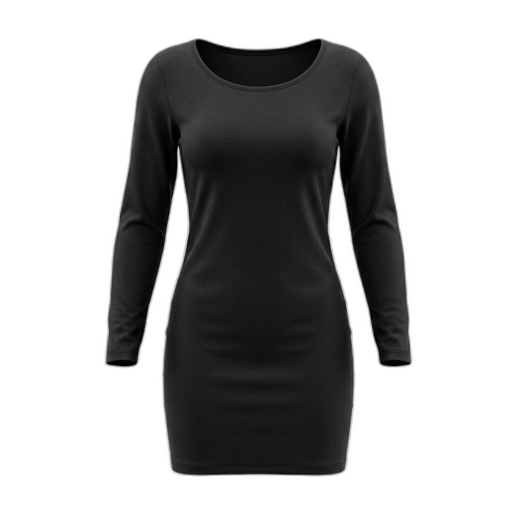 Women's Black Long Sleeve Bodycon Dress