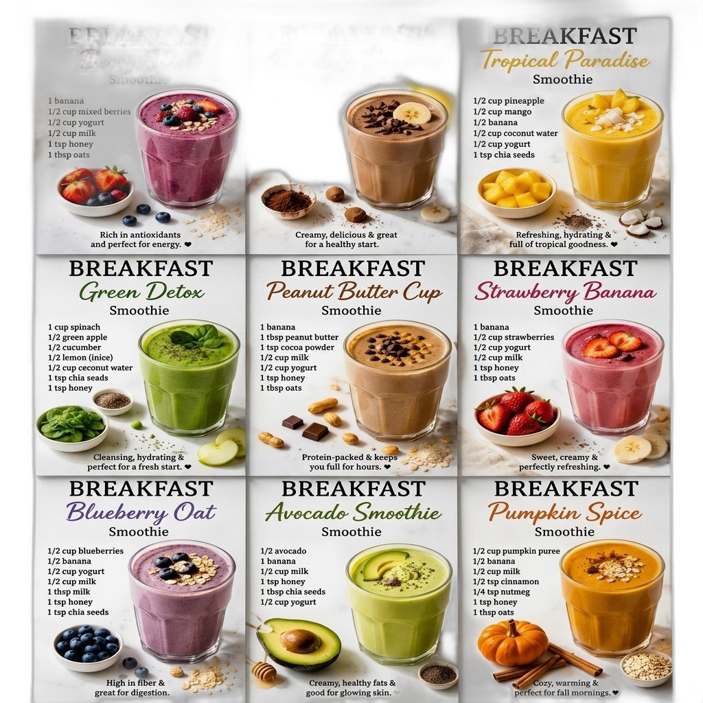 9 Delicious Breakfast Smoothie Recipes for Energy