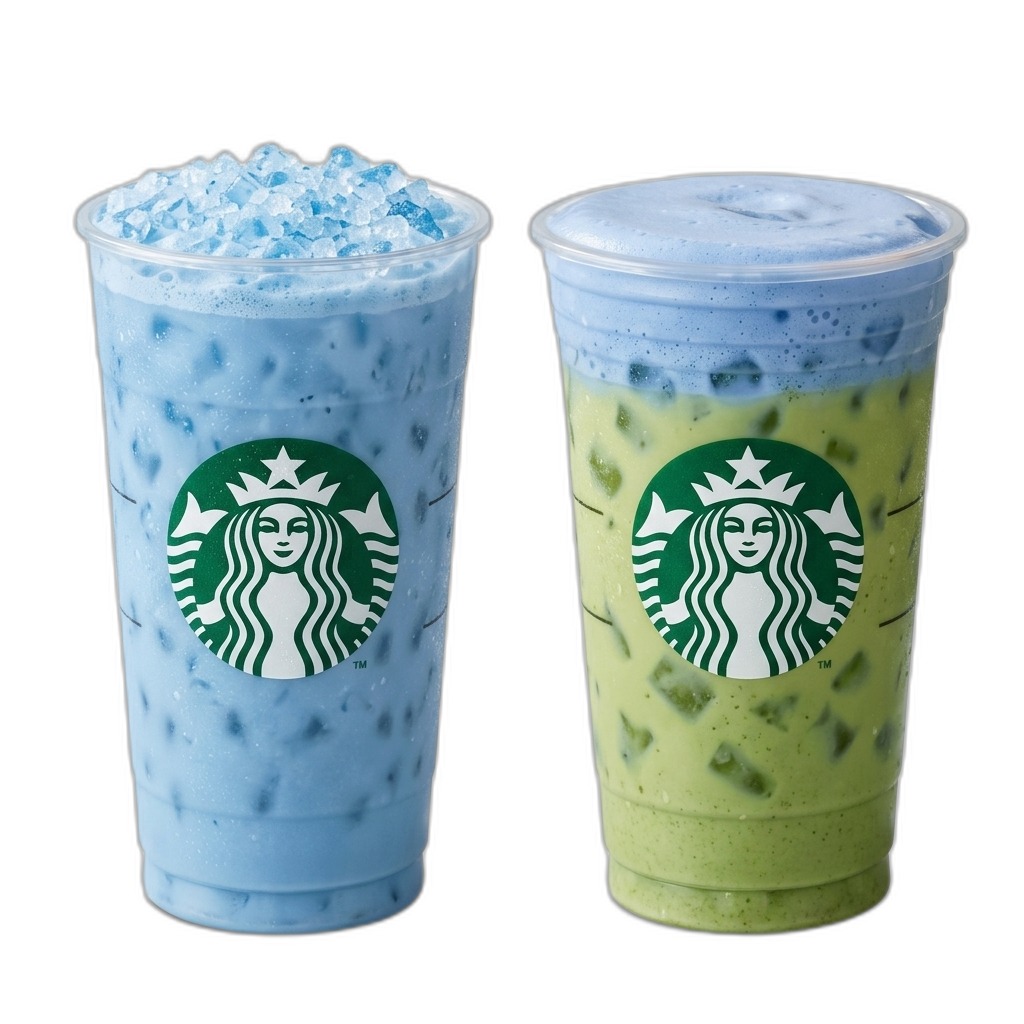 Starbucks Iced Blue Matcha & Matcha Latte