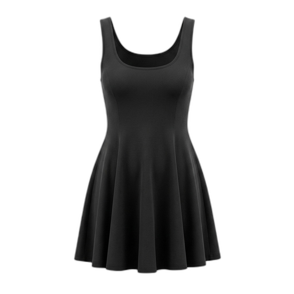 Black Sleeveless Skater Dress for Women
