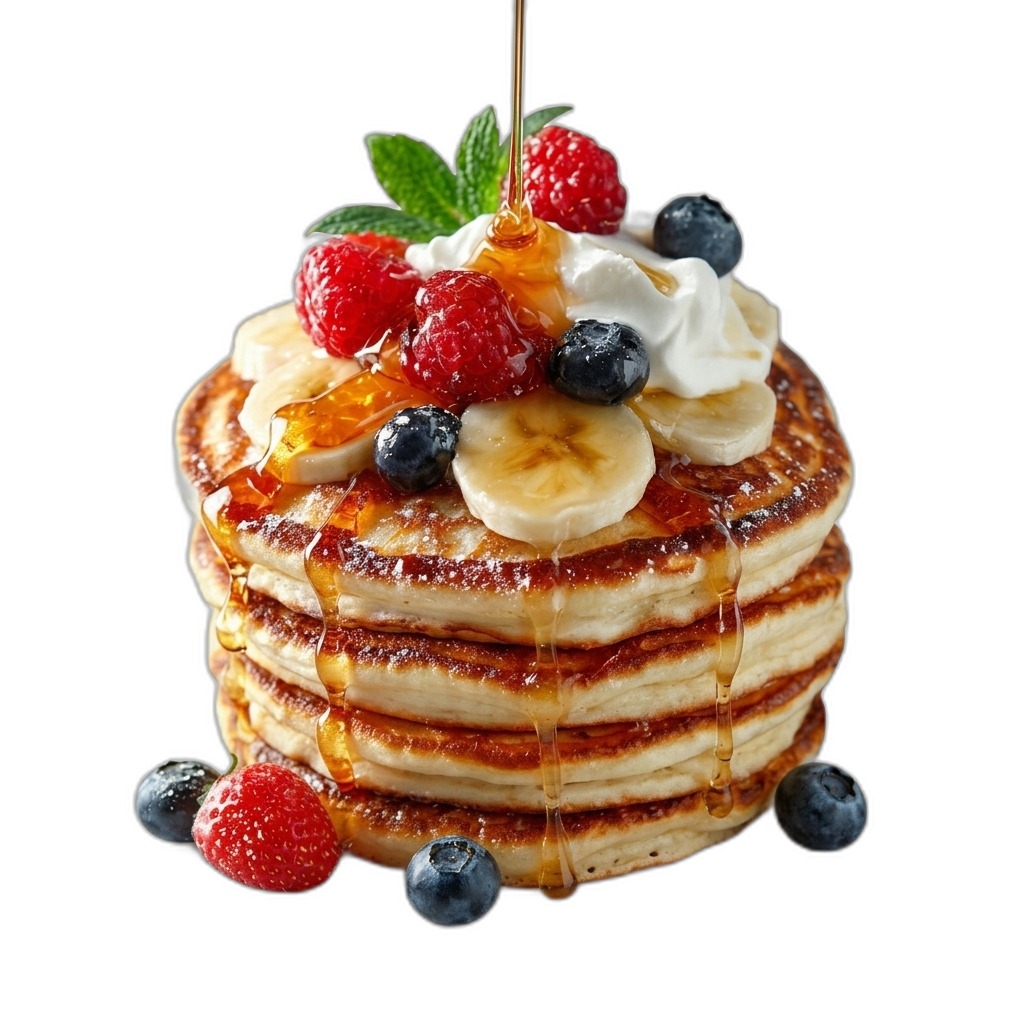 Delicious Pancakes with Berries & Syrup