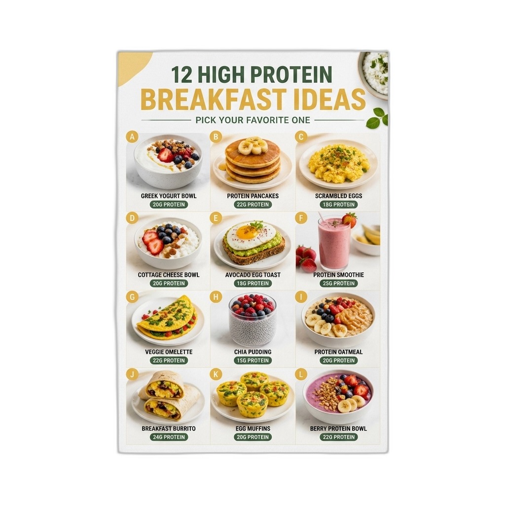High Protein Breakfast Ideas Wall Poster