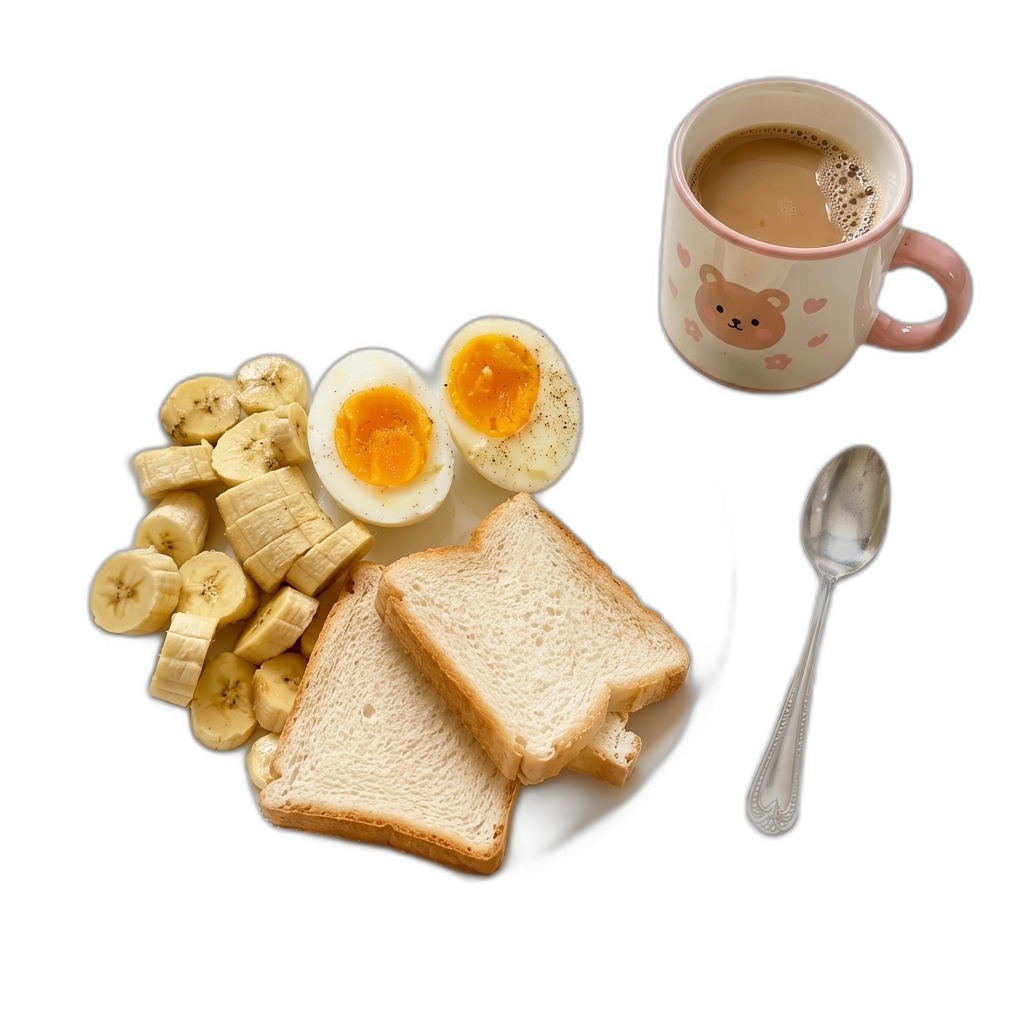 Wholesome Breakfast Set with Eggs, Banana & Bear Mug