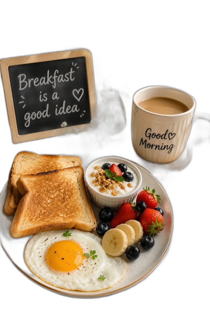Healthy Breakfast Platter with Coffee & Fruits