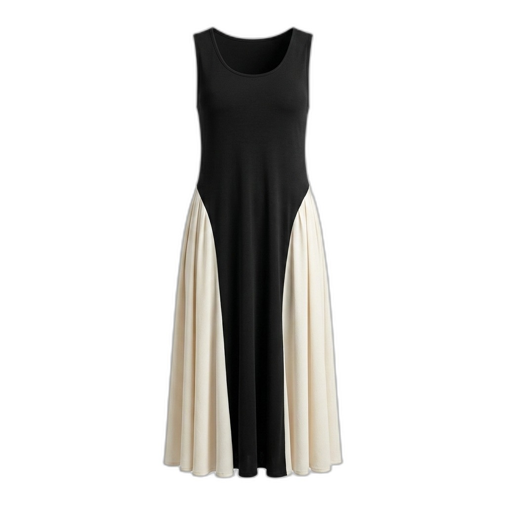 Women's Sleeveless Color Block Maxi Dress