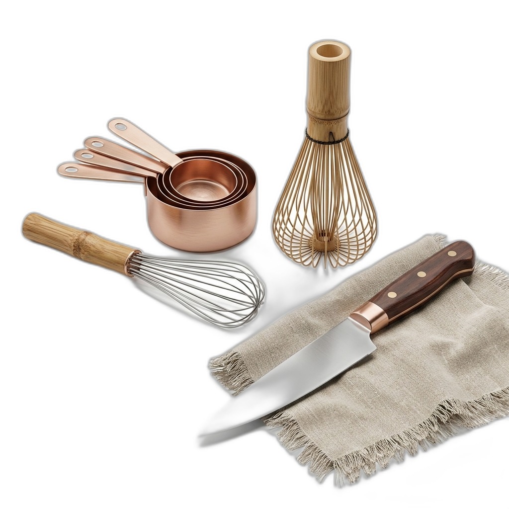 Premium Copper & Bamboo Kitchen Tools Set