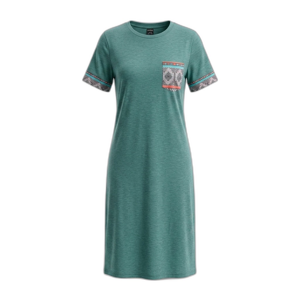 Women's Heathered Knit Midi Dress with Pocket