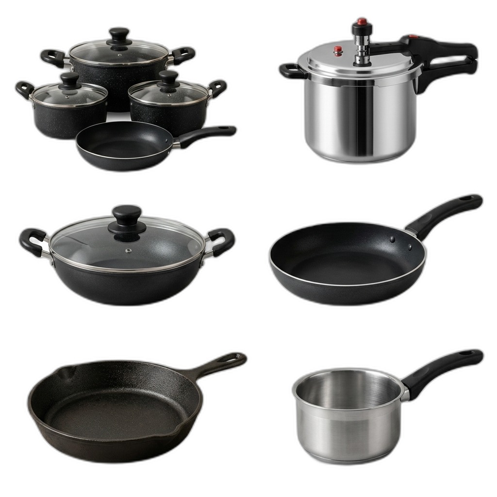 Assorted Cookware Set - Pots, Pans & Pressure Cooker