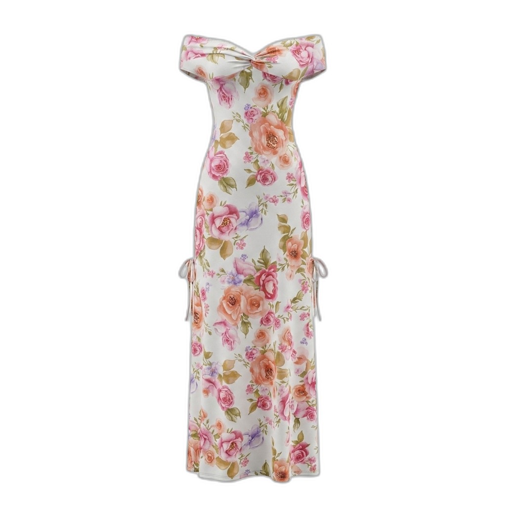 Floral Off-Shoulder Maxi Dress for Women