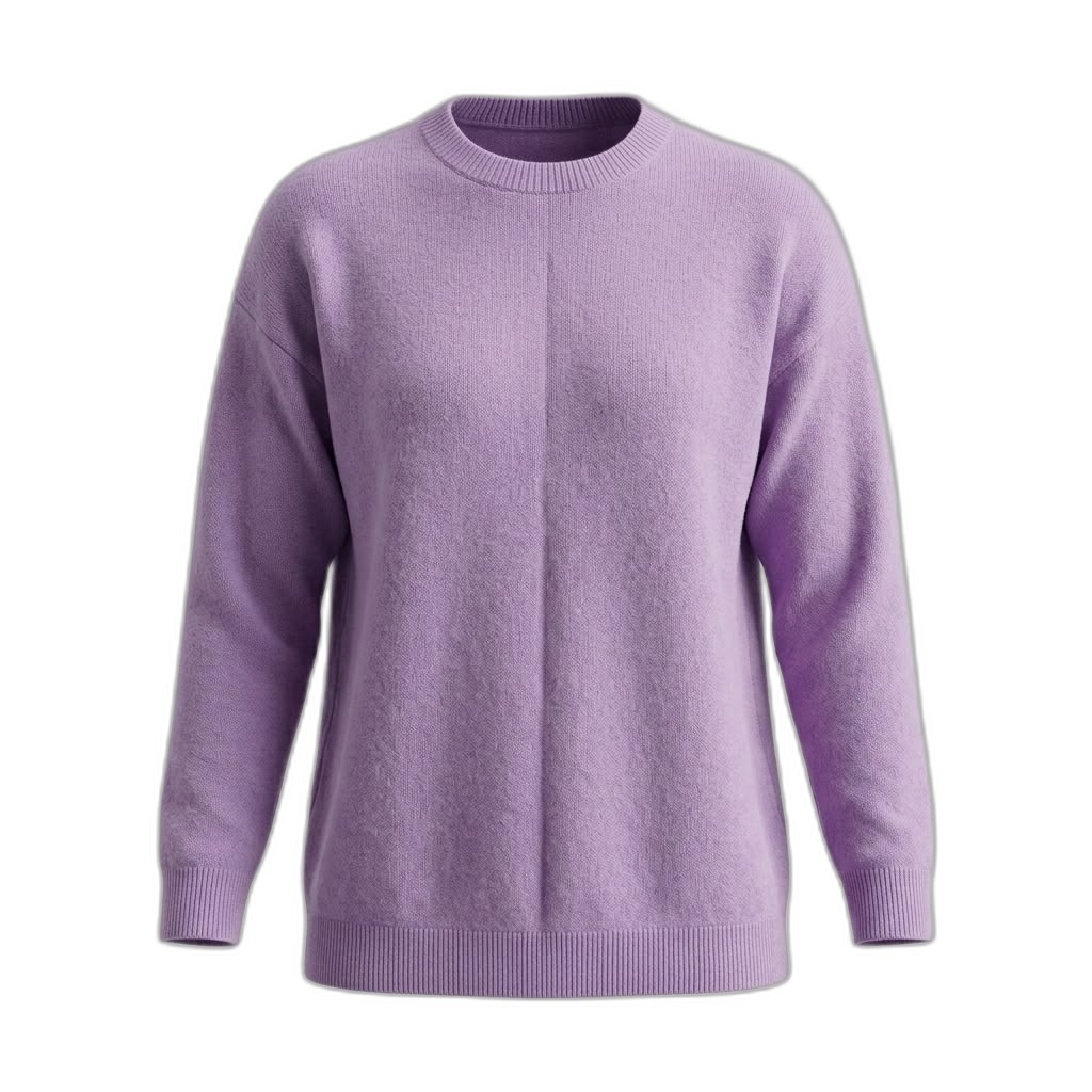 Women's Lavender Crew Neck Knit Sweater