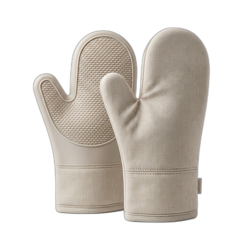 Heat Resistant Oven Mitts with Silicone Grip