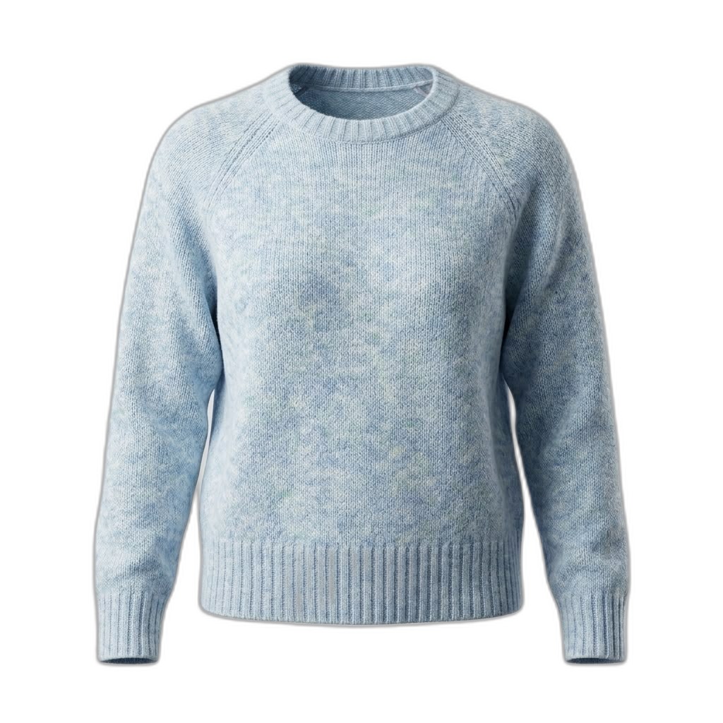 Light Blue Melange Knit Sweater