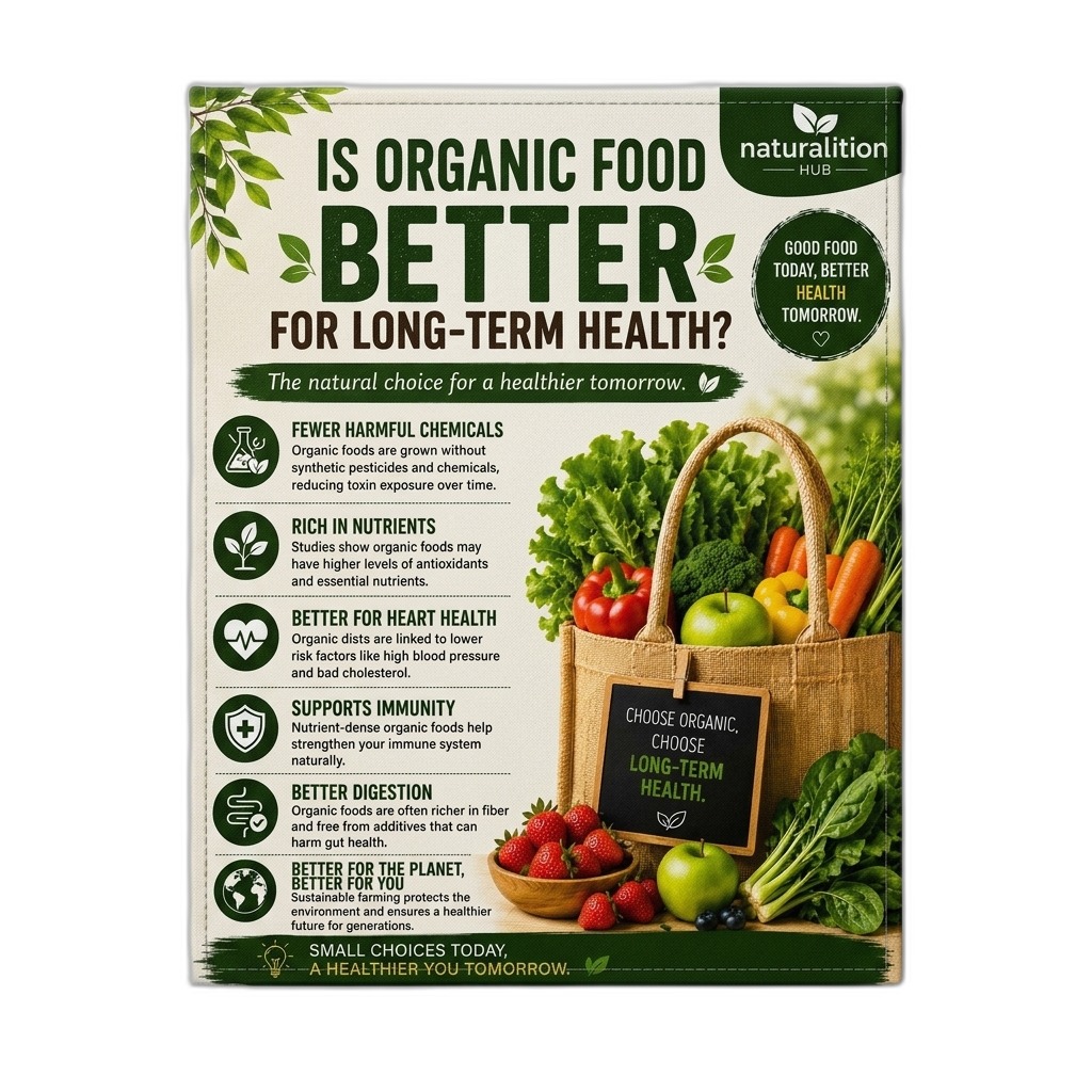 Organic Food Benefits Poster for Long-Term Health