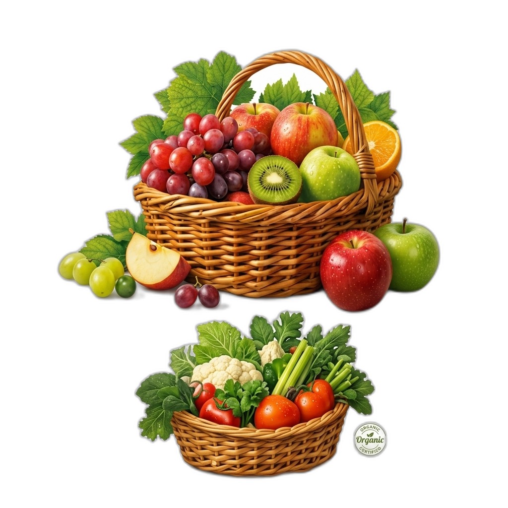 Fresh Organic Fruits & Vegetables Basket