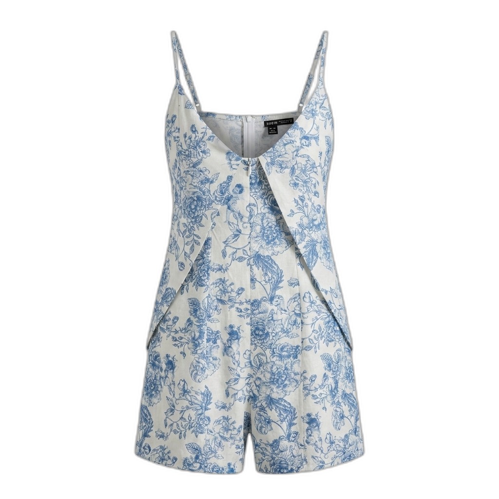 Floral Print Strappy Romper for Women