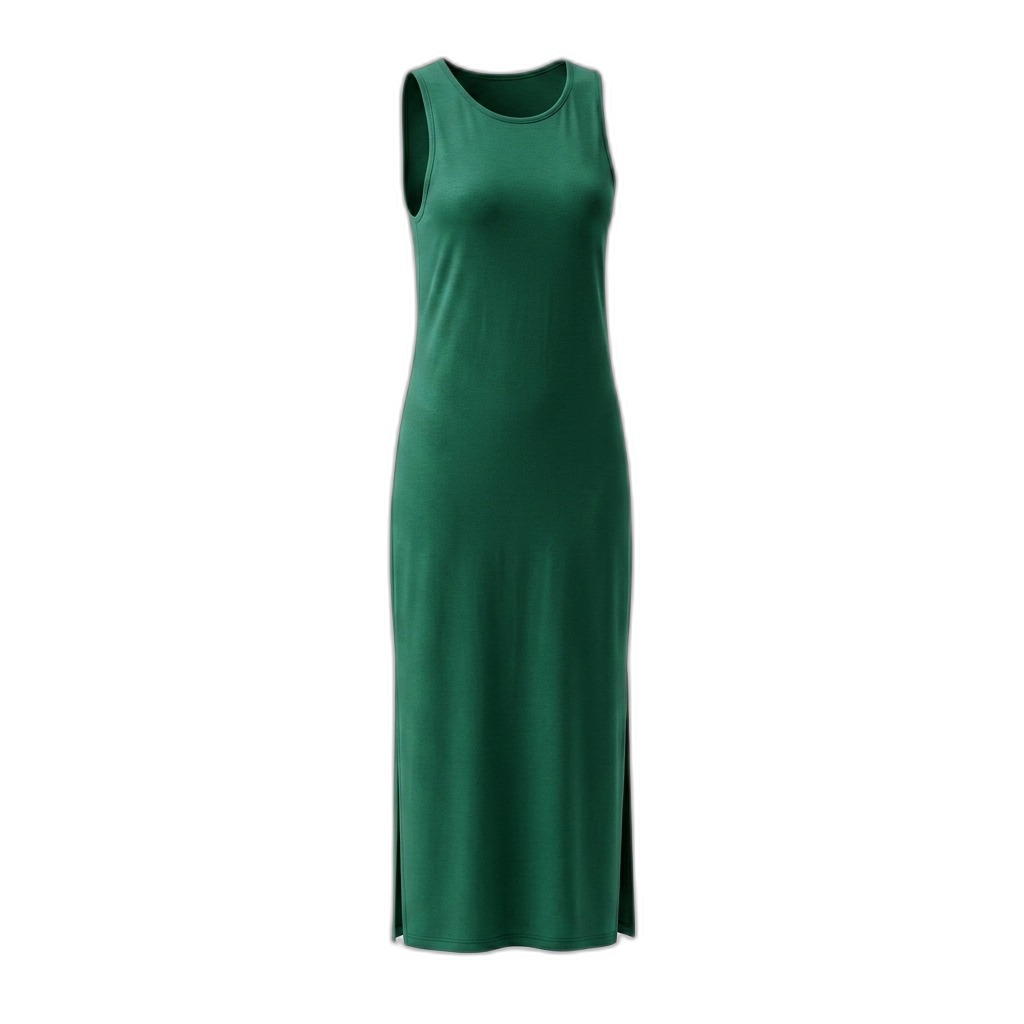 Green Sleeveless Maxi Dress for Women