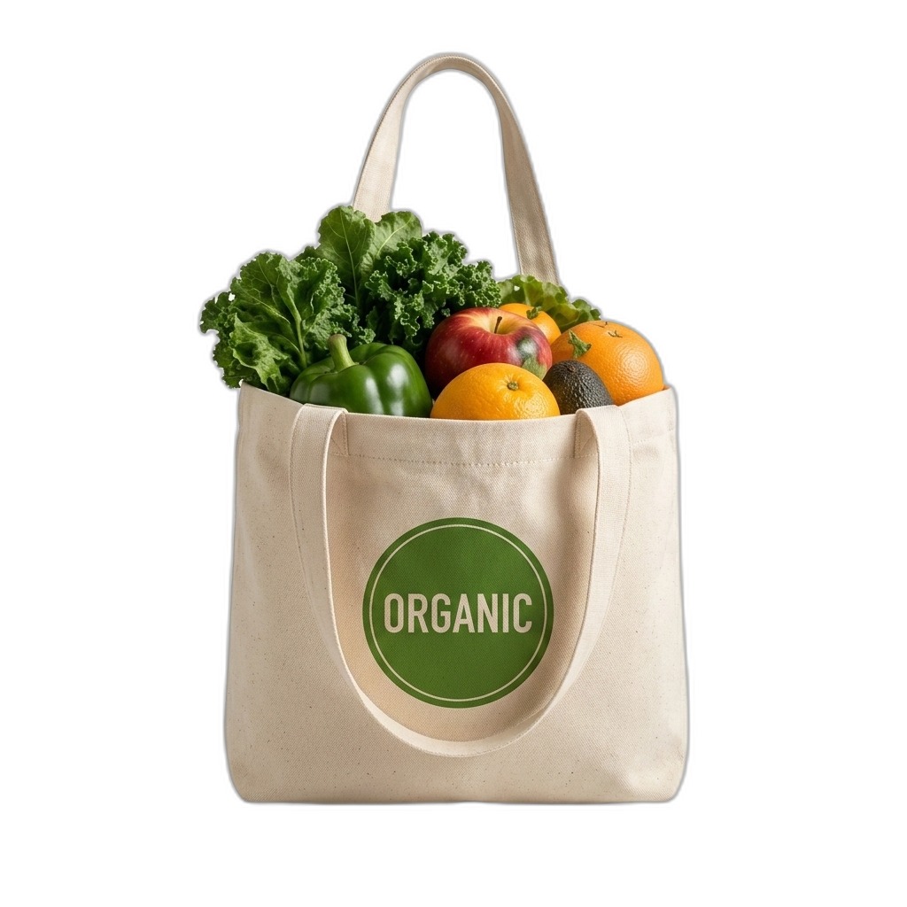 Fresh Organic Produce & Eco-Friendly Bag