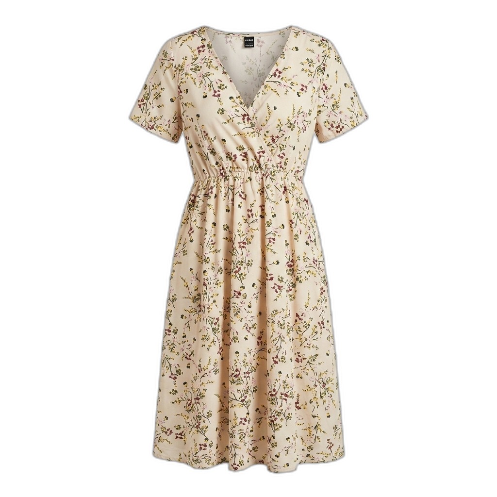 Floral Print V-Neck Midi Dress for Women
