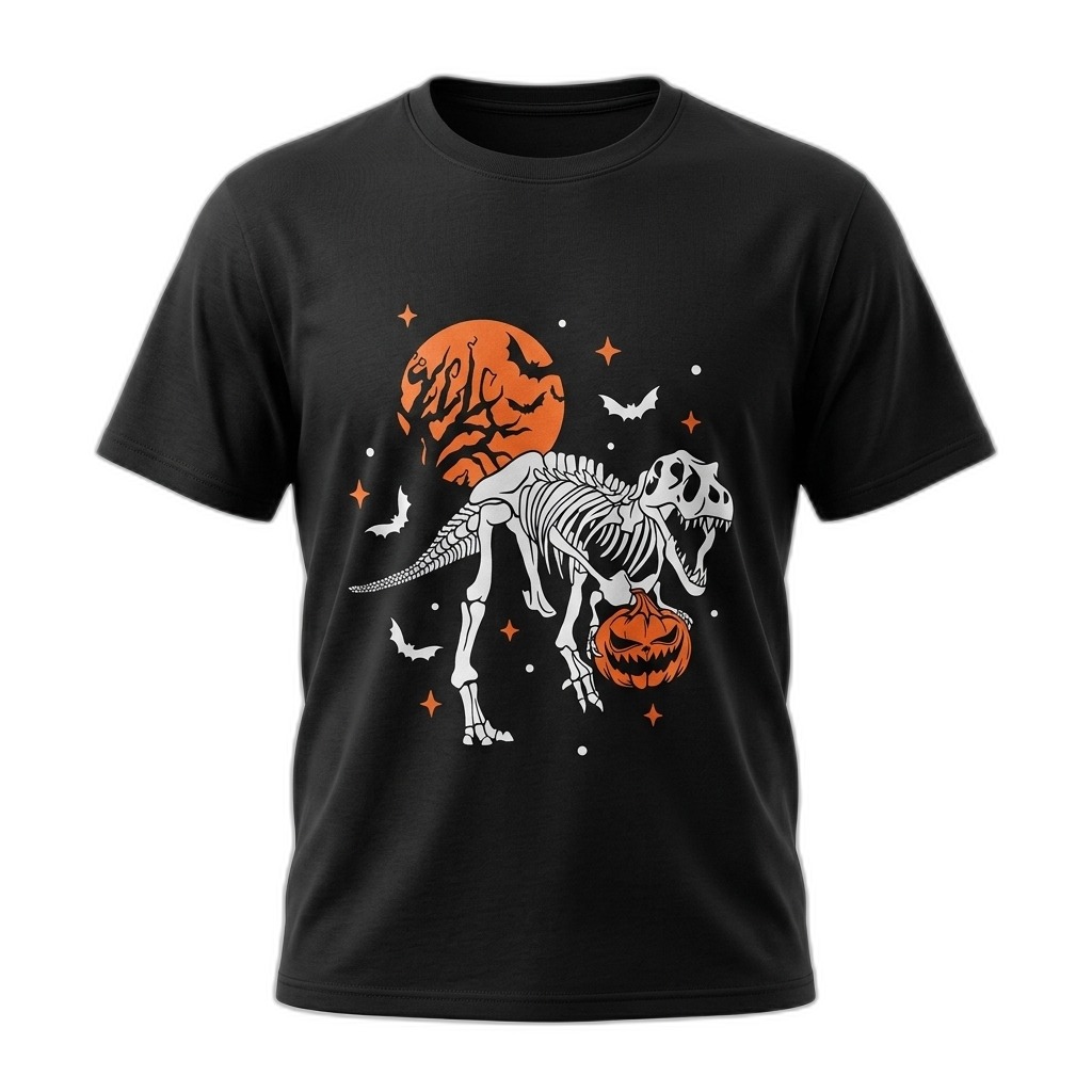 Halloween Dino Skeleton T-Shirt