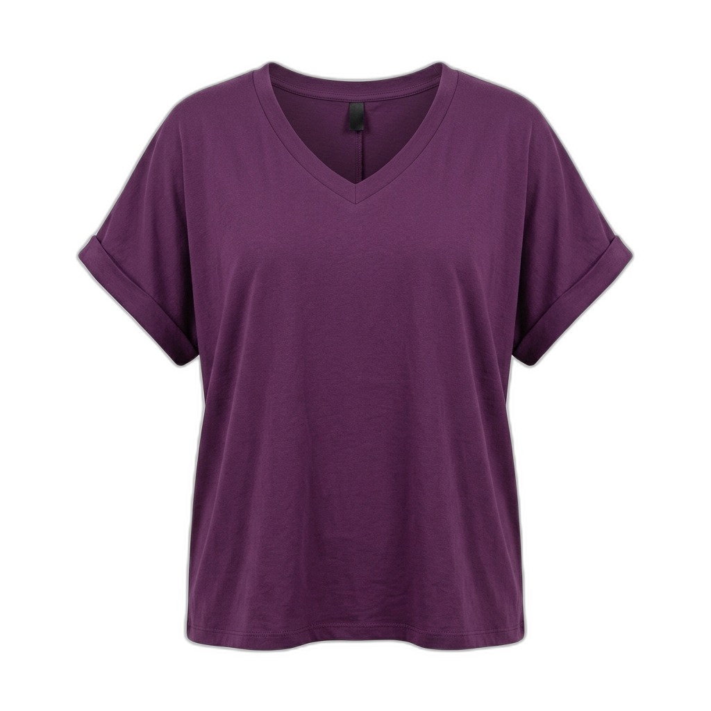 Women's Purple V-Neck Dolman Sleeve T-Shirt