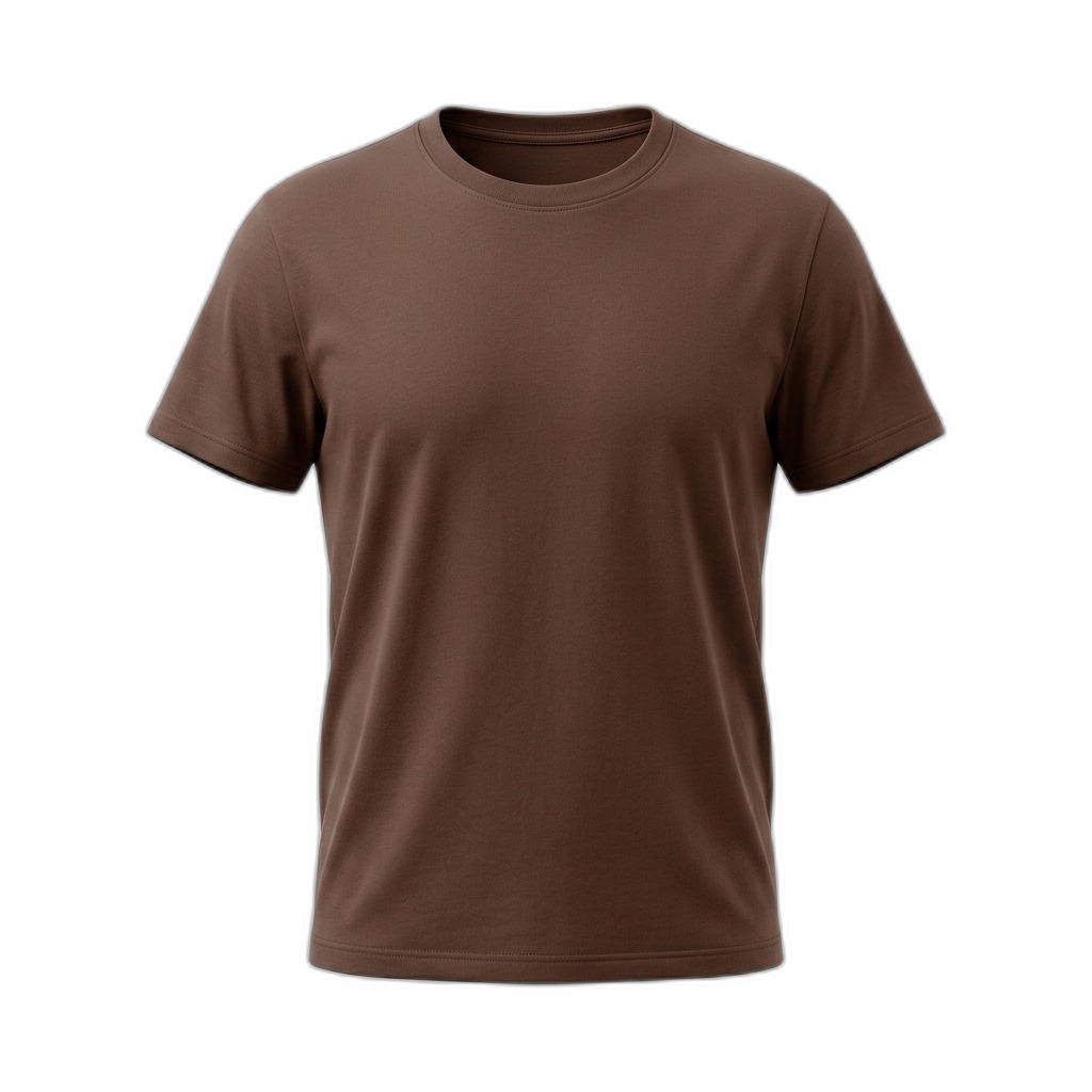 Men's Brown Round Neck Half Sleeve T-Shirt