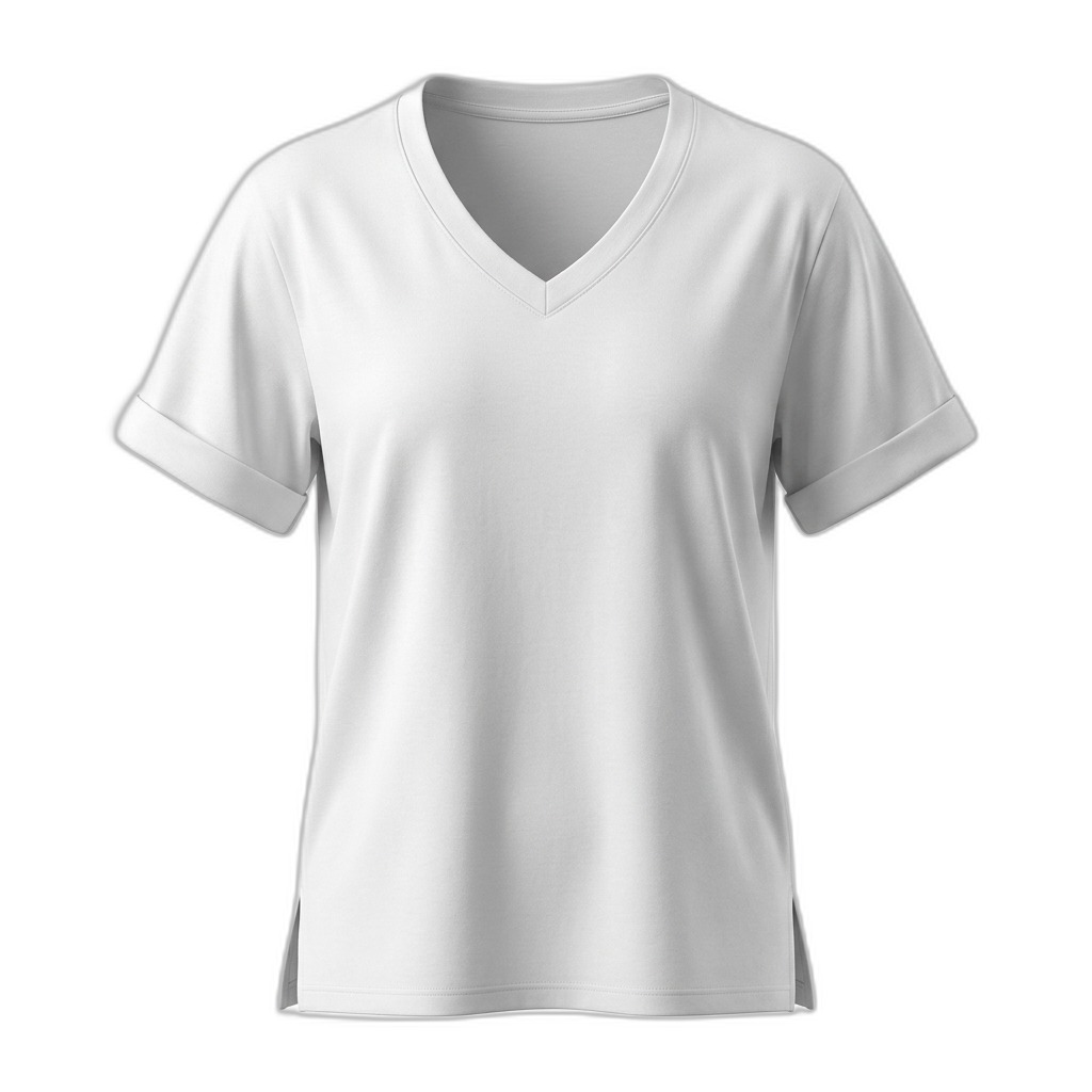 Women's White V-Neck T-Shirt | Casual Top