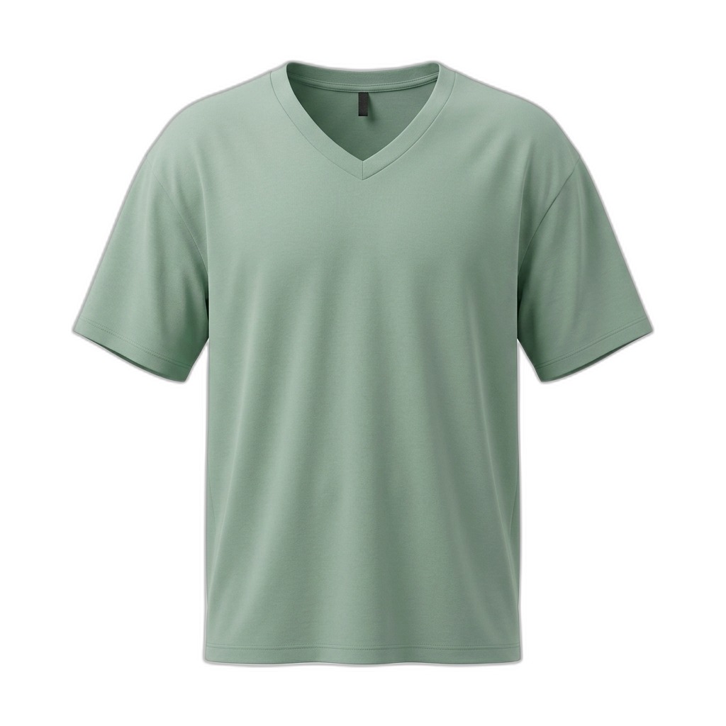 Men's Mint Green V-Neck T-Shirt | Casual Wear