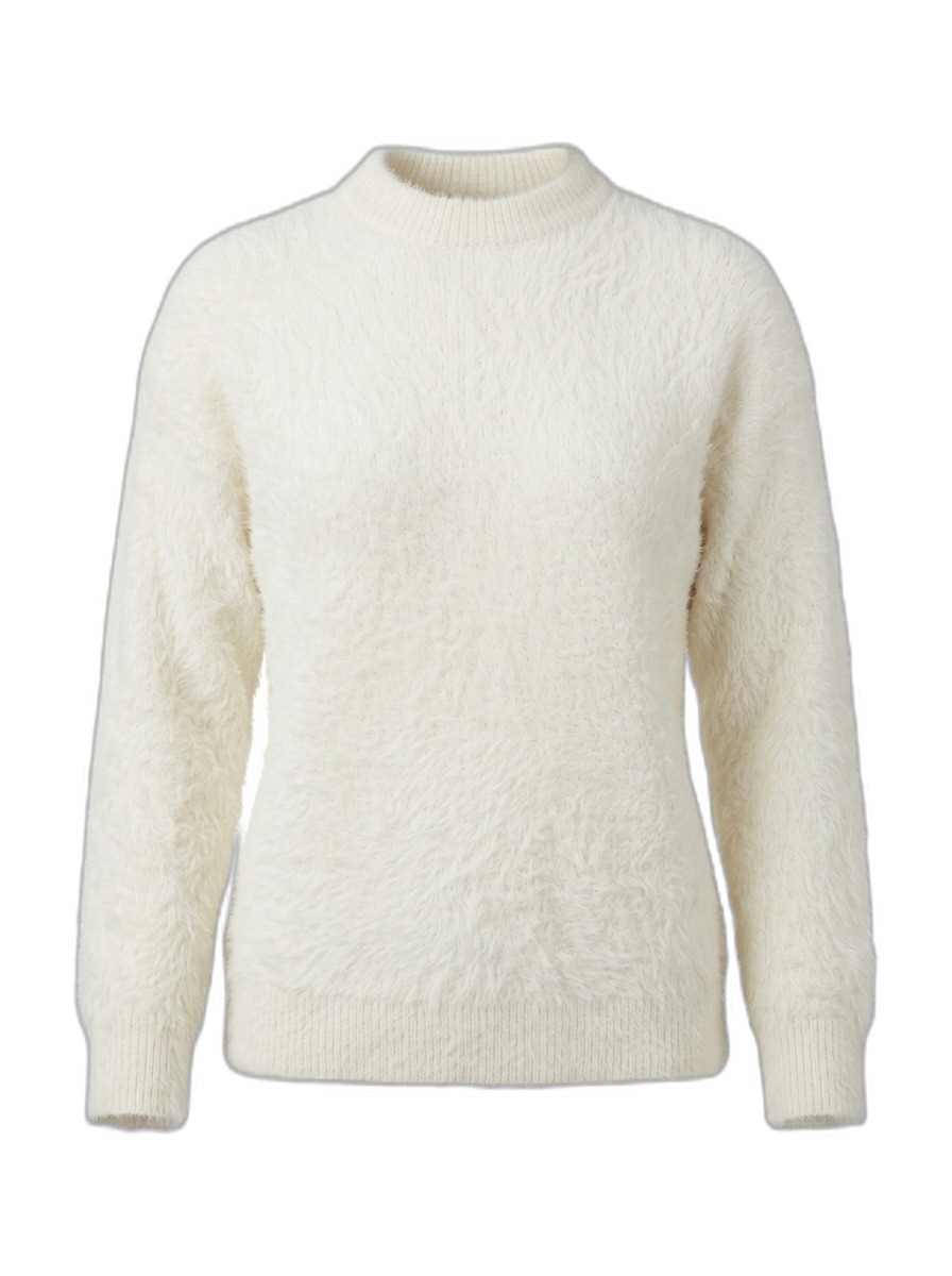 Cream Fluffy Knit Sweater | Cozy Women’s Jumper